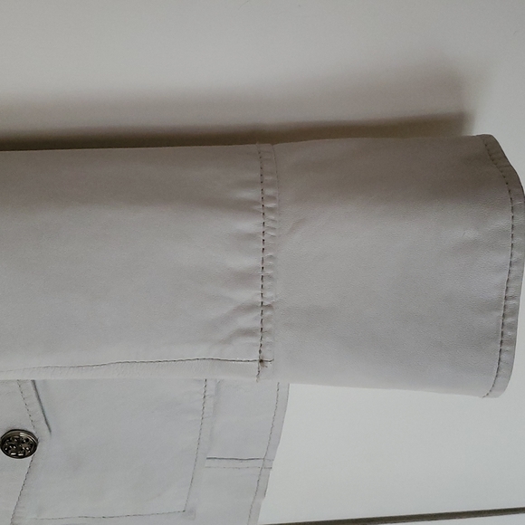 Tory Burch Winter White Sergeant Pepper Military Style Leather Jacket - Picture 7 of 16